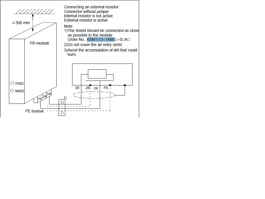 611U 的 制动电阻模块 6SN1113-1AB01-0BA1的连接方法