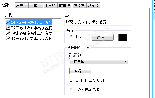 wincc7.0趋势曲线控件显示趋势曲线名称？