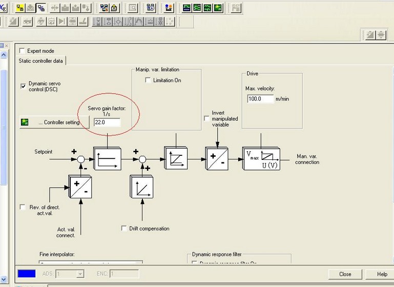 servo gain factor里面"1/s"什么意思？