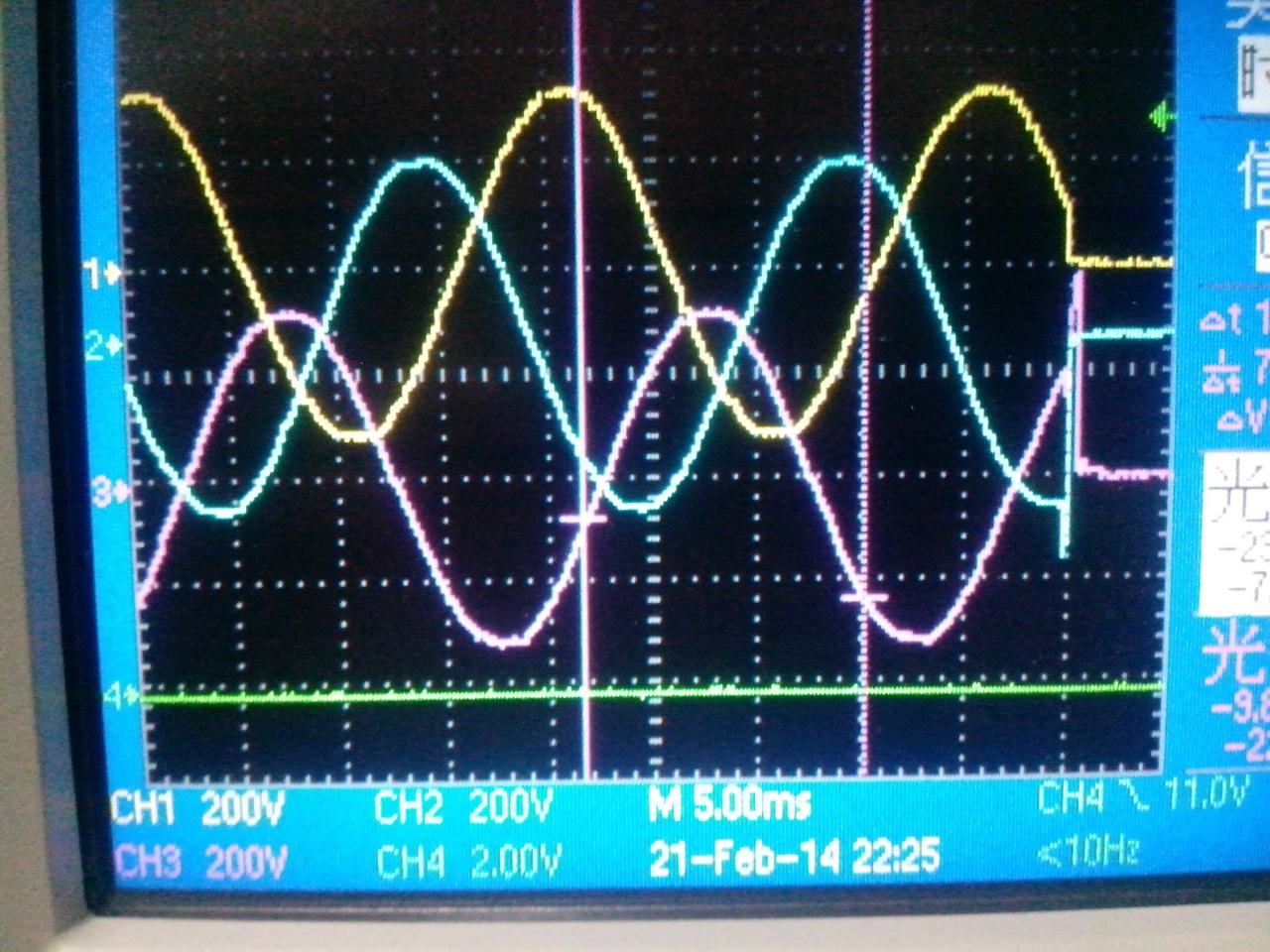 分流器测交流电流波形