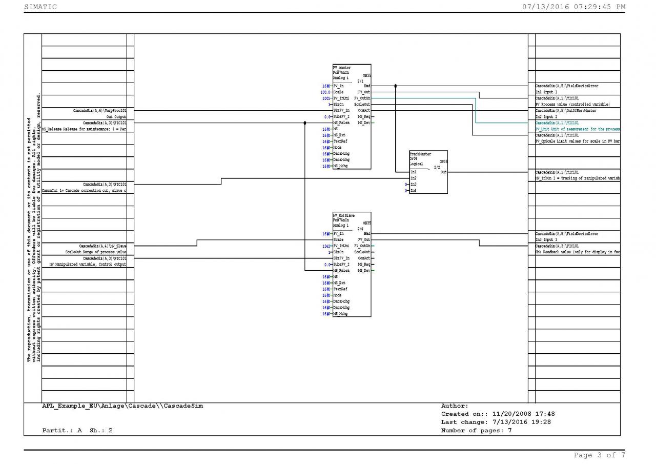 PSC7中如何使用两个CTRL_PID模块搭建串级控制系统，怎么连接？