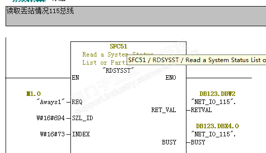 CPU400中，如何读取ET200SP的通信状态