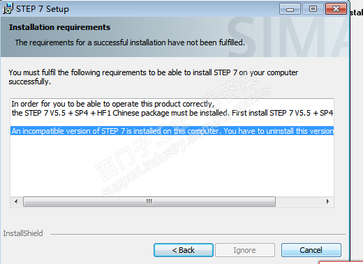 SIMATIC_STEP7_V55_SP4_HF11安装问题
