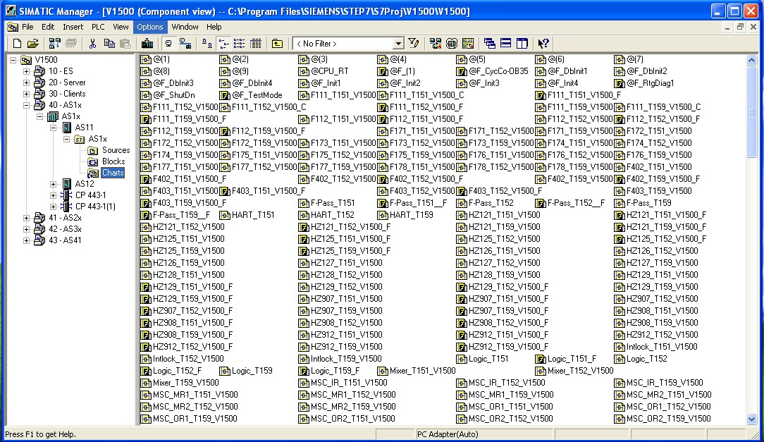 pcs7simatic manager中的charts的cfc功能块连接？