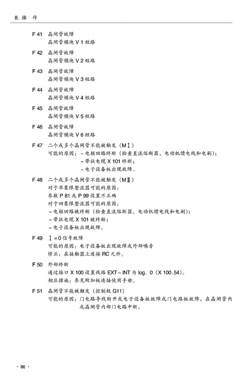 请问哪位有6RA23的中文故障信息表