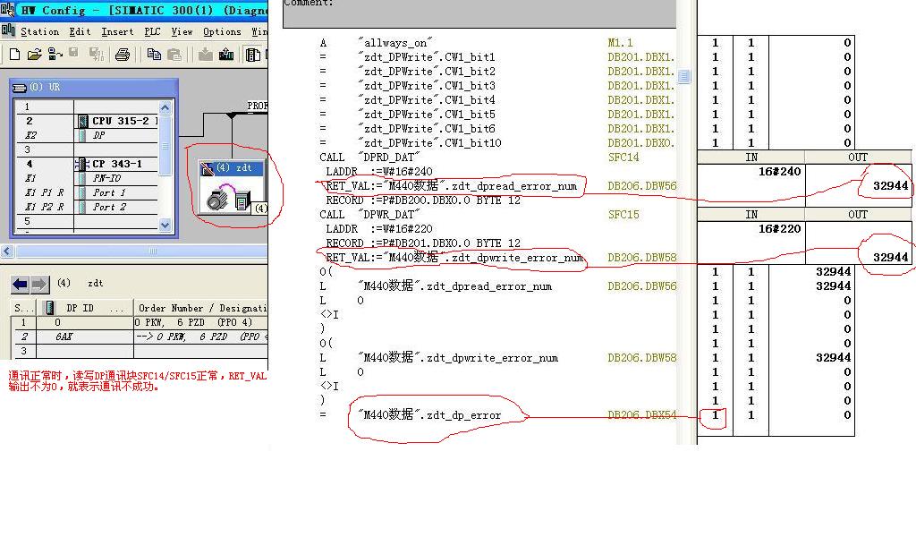 变频器通讯成功状态位