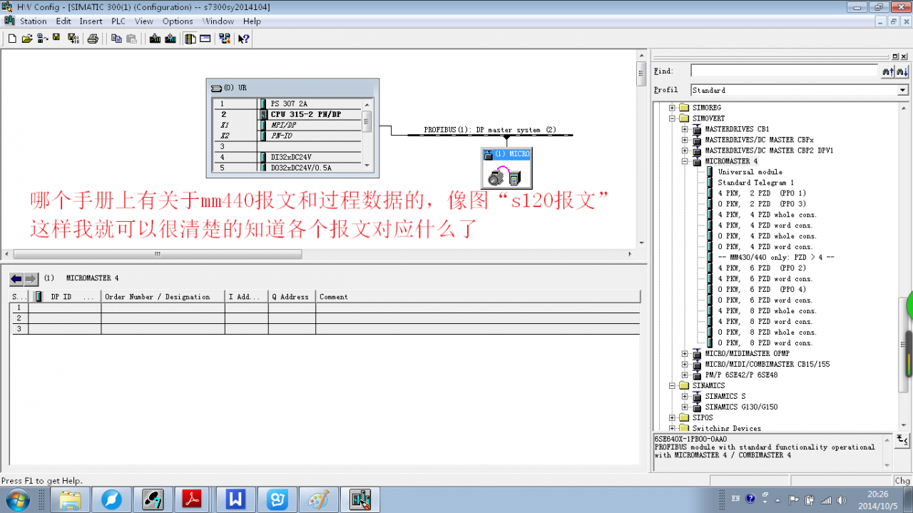 mm440报文对应什么过程数据