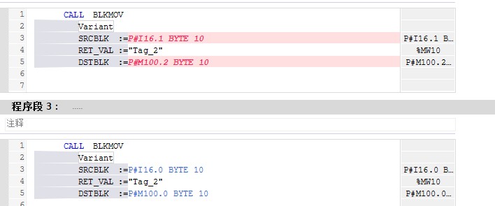 将I16.1到I17.2的十个位状态复制到M100.2到M101.3中