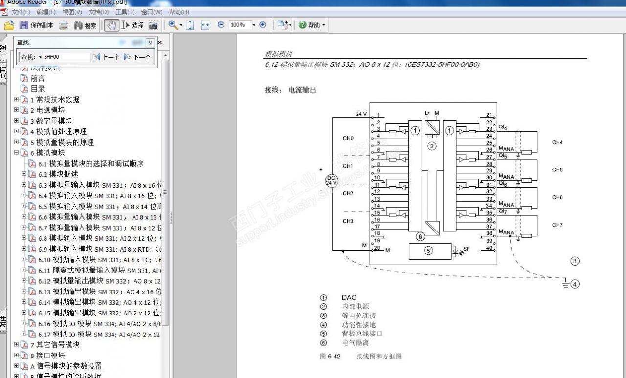 请教8AO模块332-5HF00-0AB0接线问题