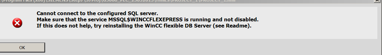 在step7中打开含有wincc的内容时，报警连接不上SQL