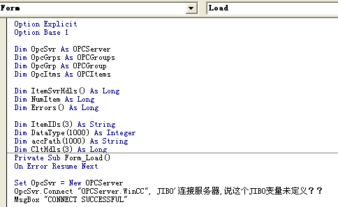 VB与WinCC进行OPC连接时，不能连接服务器