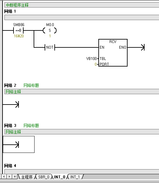 S7 200  RCV接受指令时 sm0.0与sm0.1调用问题？