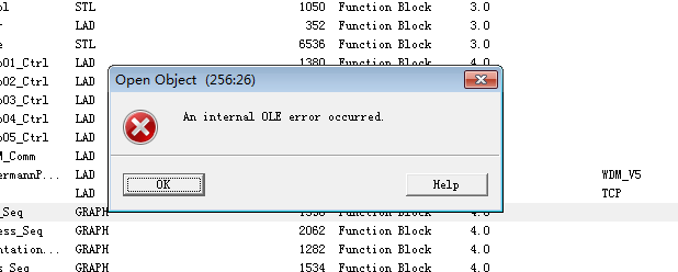 Step7 V5.5 打不开Graph 显示an internal ole error