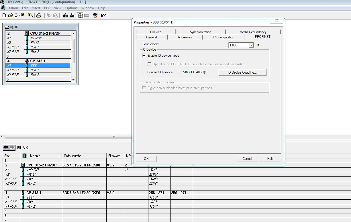 CPU410-5H与S7-300+CP343-1 Profinet 通讯