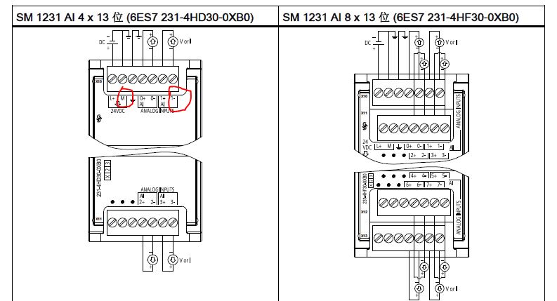 请教AI模块SM1231 模拟量输入负端接线问题。