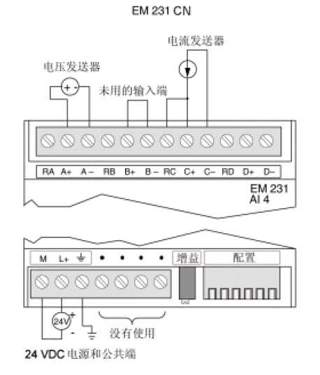 s7200的EM231接线问题