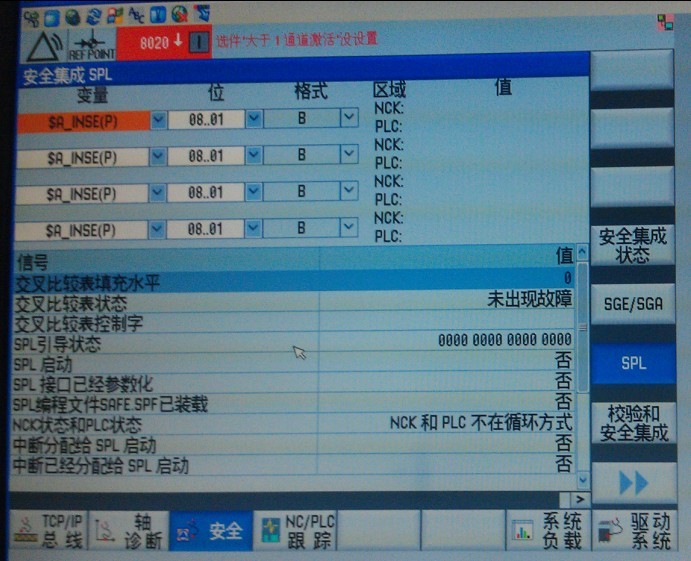 840DSL   OPERATE界面下 显示的安全集成问题