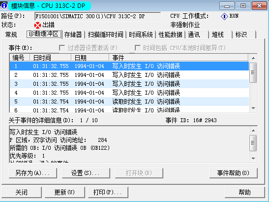 关于西门子300 SF 报警