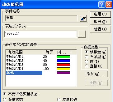 WICC里模拟量报警颜色变化