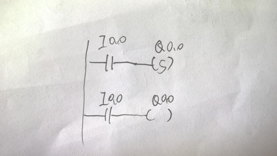 让Q0.0得电和置位Q0.0有什么不同，看图