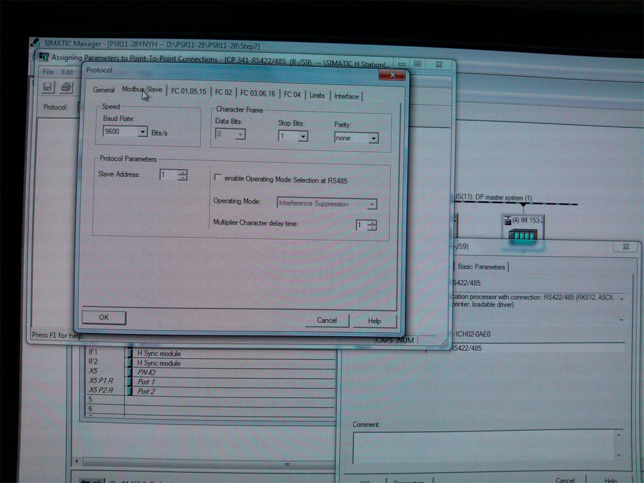 关于CP341 MODBUS SLAVE 配置