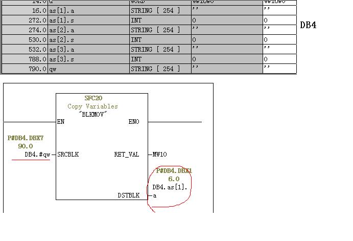 请问 step 7里面的STRUCT数据类型中的字符串变量怎么给它赋值？