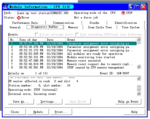 传完硬件之后CPU 停在STOP 状态，不知CP343-1的问题在哪儿