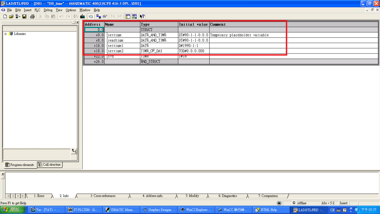 PLC s300 time of day 与 date 数据显示问题