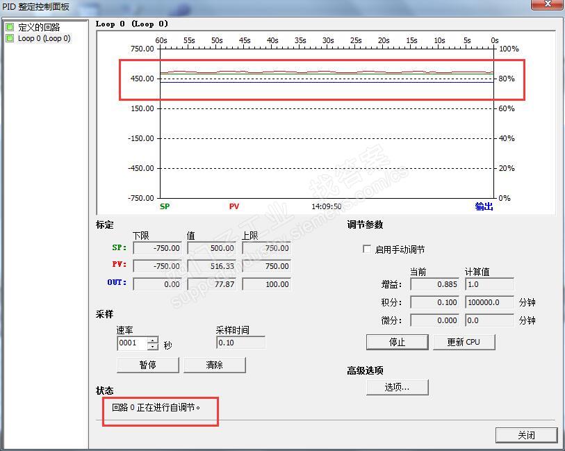 smartPLC做PID调速，自整定环节一直显示正在自调节