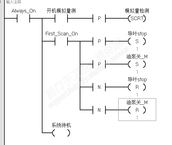 请问老师，我这样写可以实现当程序循环到此段之后，把导叶开关和循环油泵输出复位的作用吗？