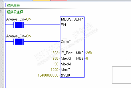 200 smart V2.4库 modbus tcp服务器端使用问题