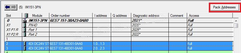 4输入的数字量输入模块位地址的分配