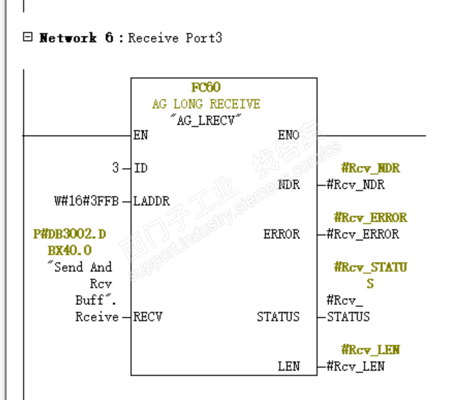 CPU为416，用CP443通讯模块同PC机走TCP通讯,指令报错