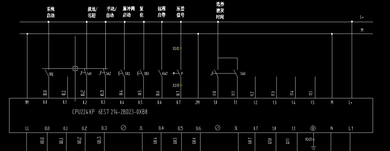 你好S7 -200型号：6ES7-214 2BD23-OXB8 PLC自带输出DC24V能不能给DI点供电。从原理上来说：见图