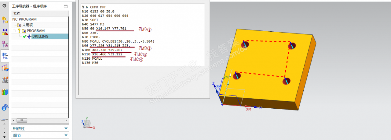 NX11后处理构造sinumerik 802d钻孔定位问题
