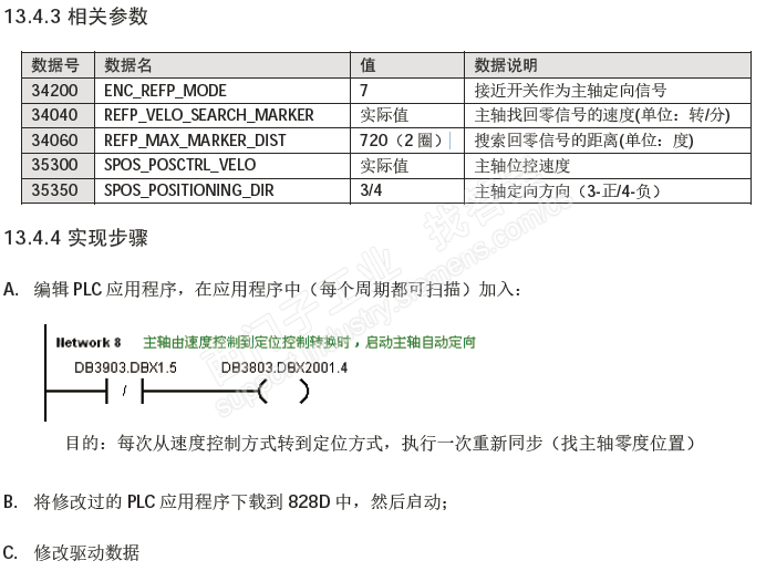 西门子828主轴定向