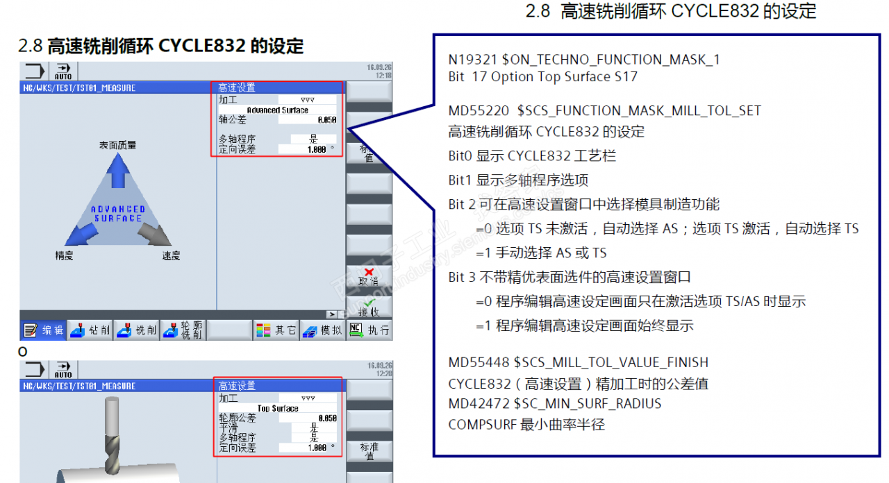 高速设定CYCLE832 设定界面怎么显示出来