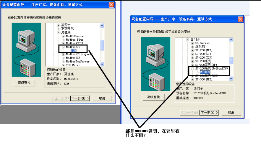 S7－200里的MODBUS-RTU与莫迪康这个MODBUS-RTU的区别是什么？