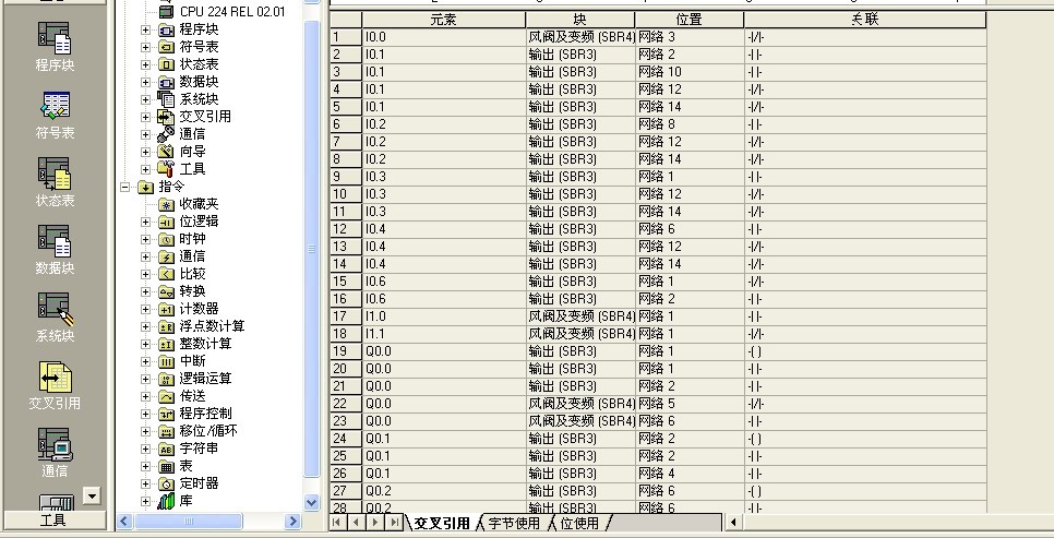 S7-200中如何查看那些地址已经使用