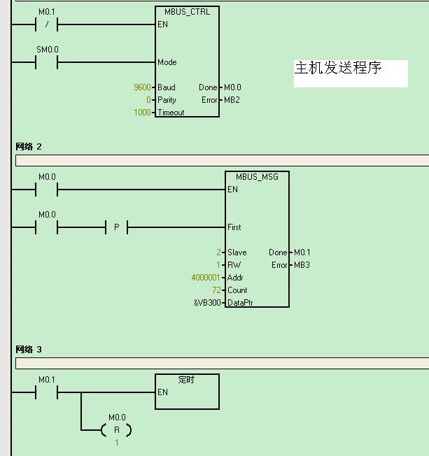 哪位大侠帮忙看一下关于modbus简单的通信程序？