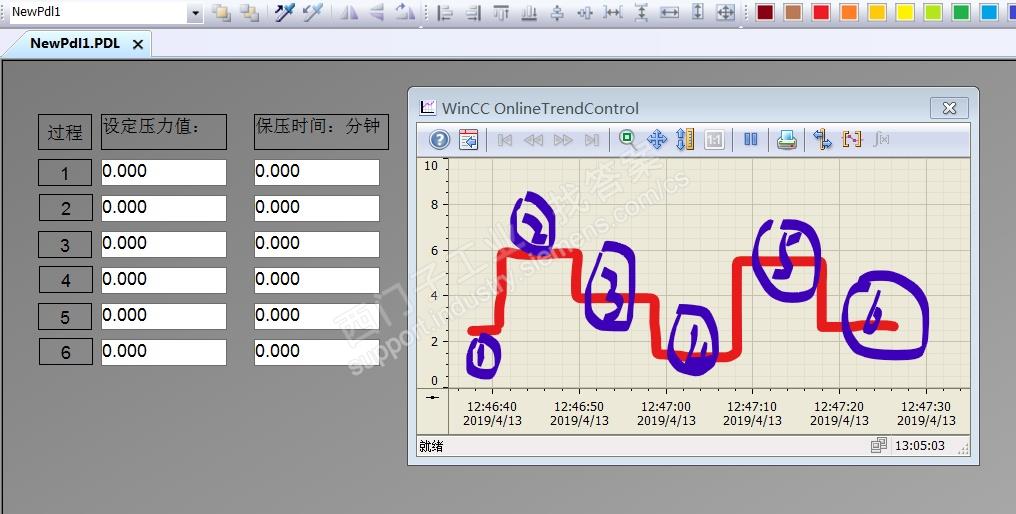 wincc曲线趋势控件如何显示设定的理想曲线