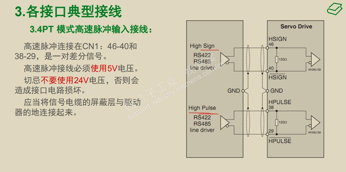 伺服PT模式接线问题，什么时候接24v，什么时候接5V