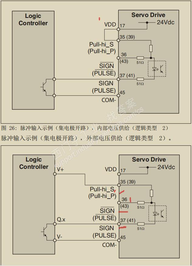 伺服PT模式接线问题，什么时候接24v，什么时候接5V