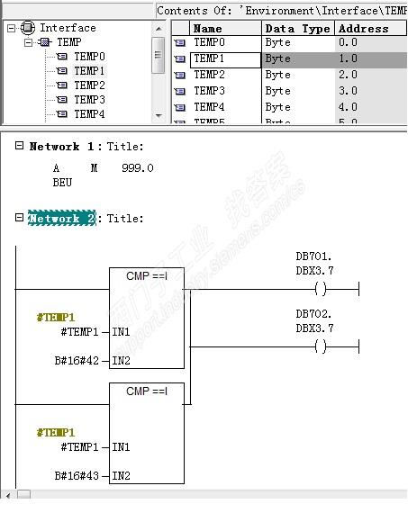 请教大家Step7程序中的临时变量#Temp1的值从哪里来的