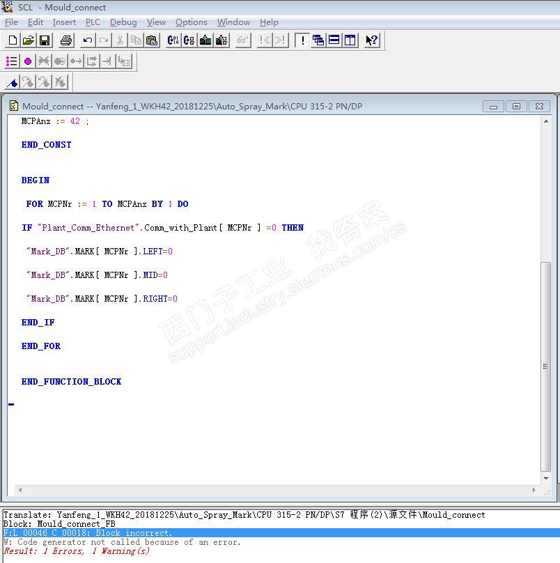STEP7编程 SCL编译blockincorrect出错 请大侠帮忙指正!