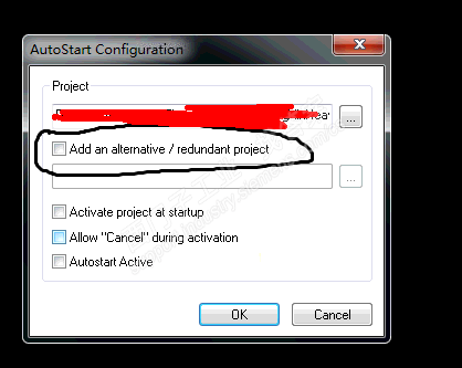 Wincc中 autostart 配置中，ADD An  alternative  /redundant project的作用