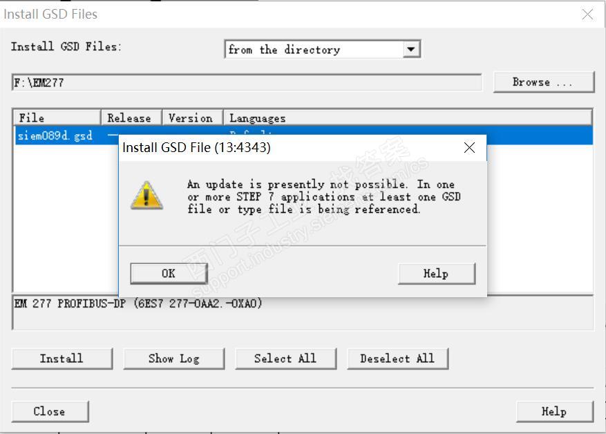 STEP7 5.5和5.6安装EM277的GSD文件问题