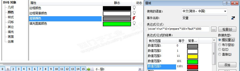 WinCC V7.4 SP1关于对属性背景颜色进行设置