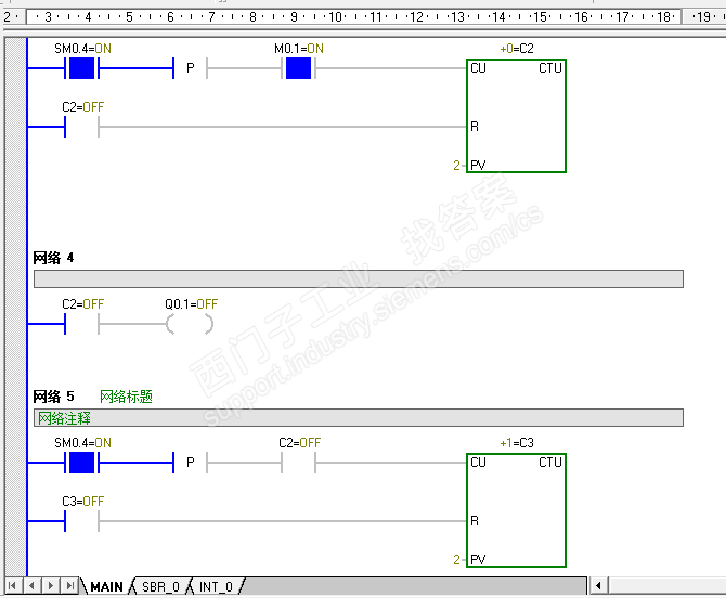 求指教如何实现plc200的CTU计数器循环程序