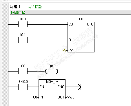 s7-200这三条计数器指令为什么不能同在一个网络